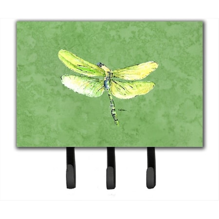 Carolines Treasures 6 x 9 In. Dragonfly on Avacado Leash or Key Holder 8864TH68